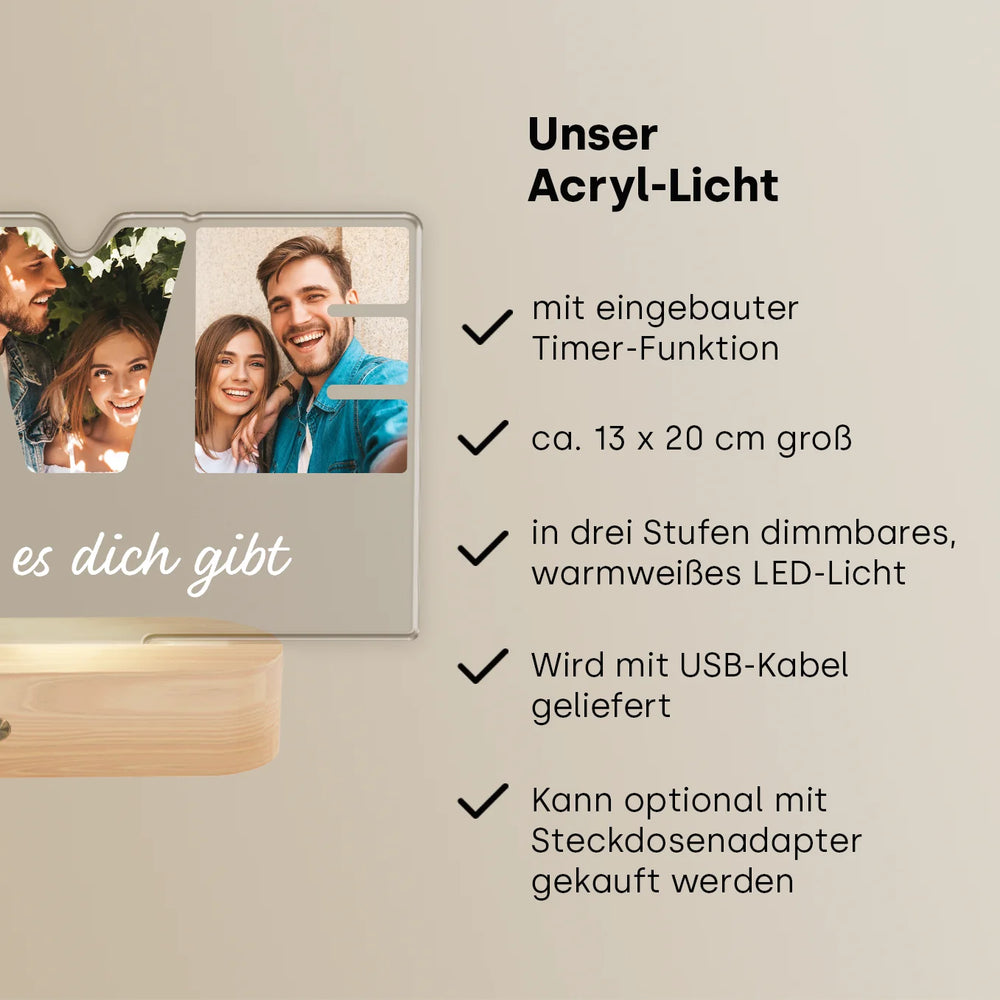 Personalisiertes Acryl-Licht ''Love'' | Nachtlicht, Dekolicht, Glowlight