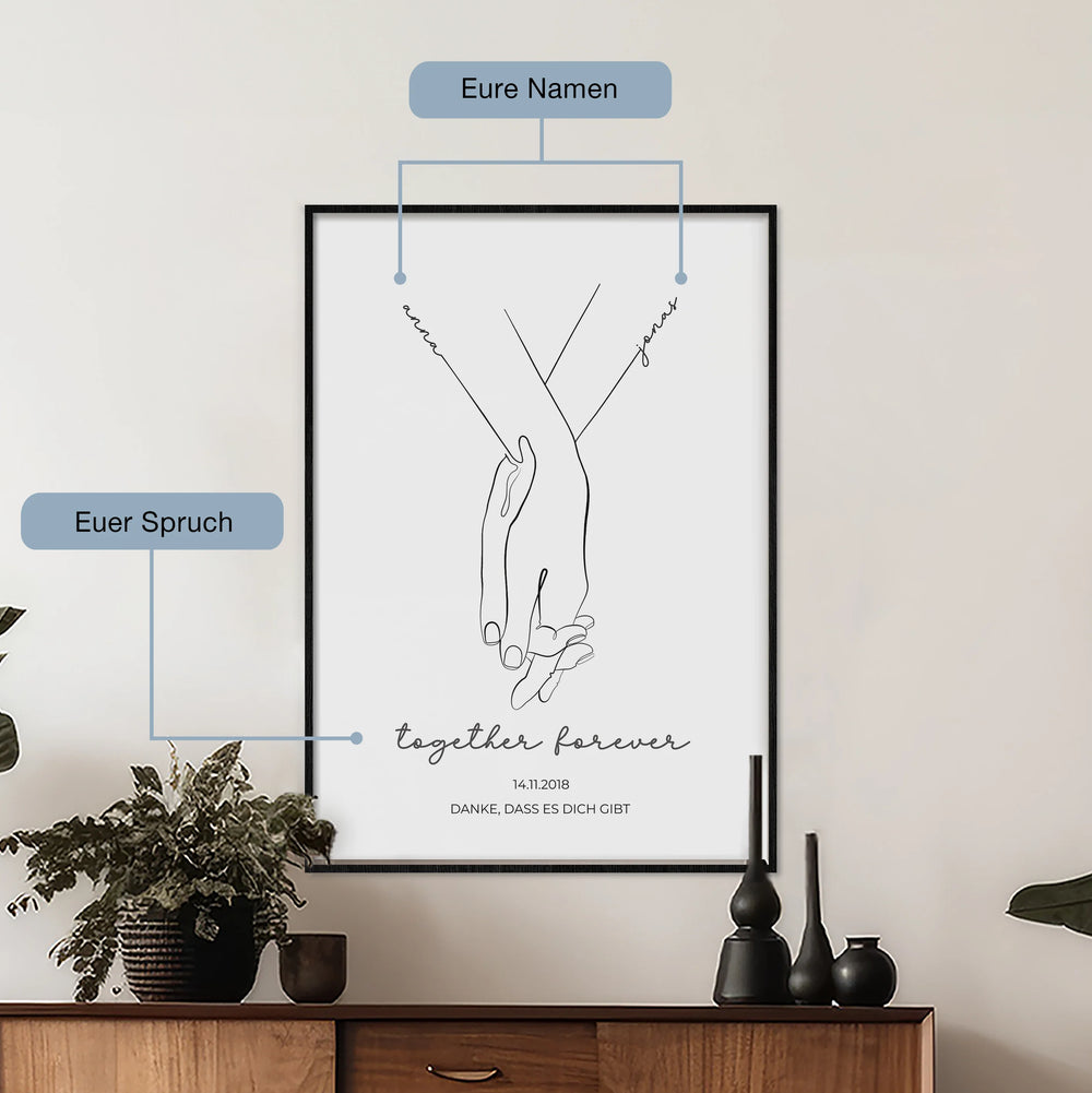 Personalisiertes Poster "Hand in Hand"