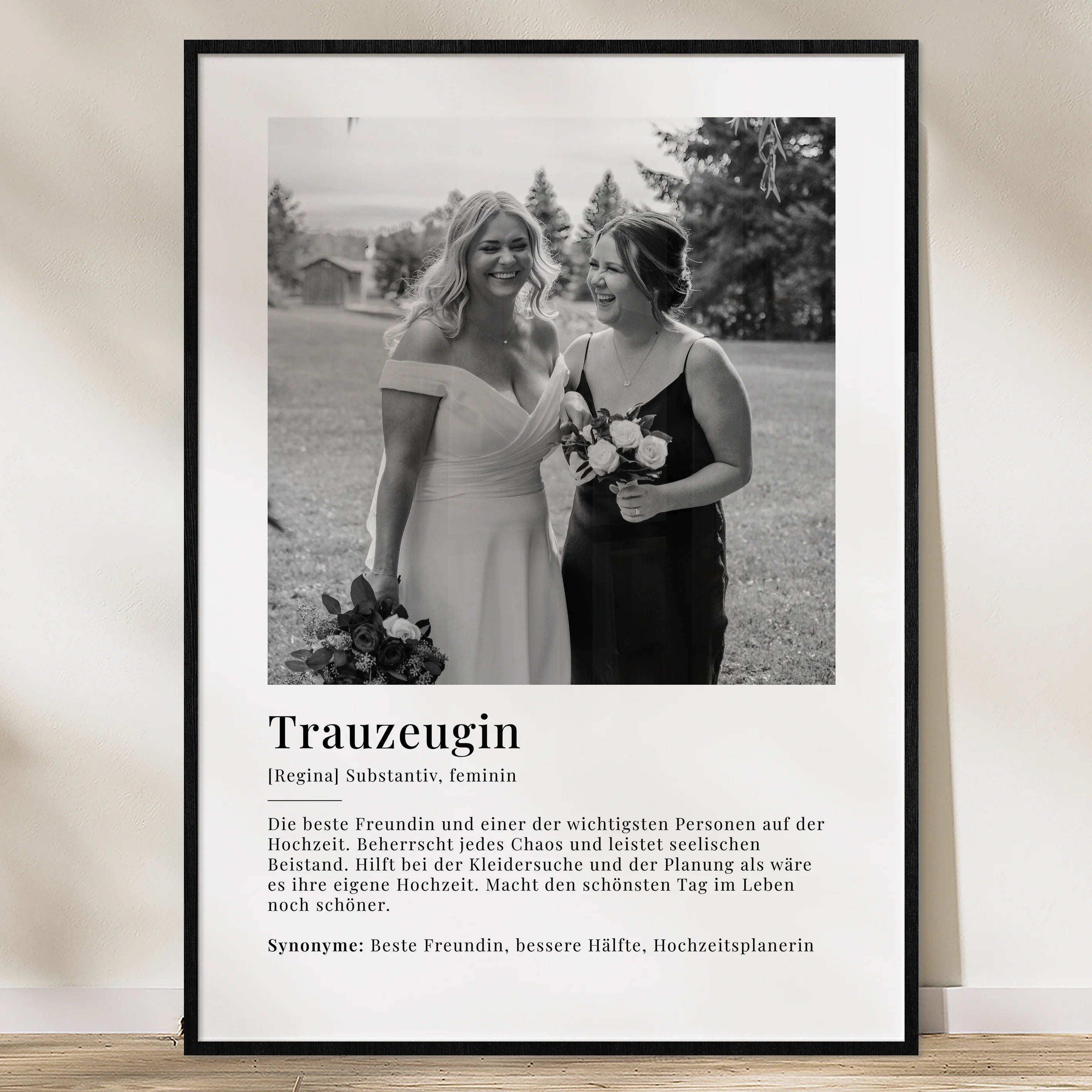 ▷ « Définition de demoiselle d'honneur » – Affiche photo