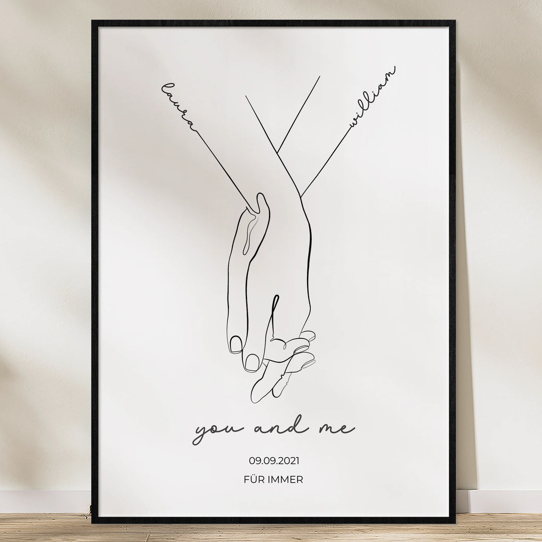 Personalisiertes Poster "Hand in Hand"