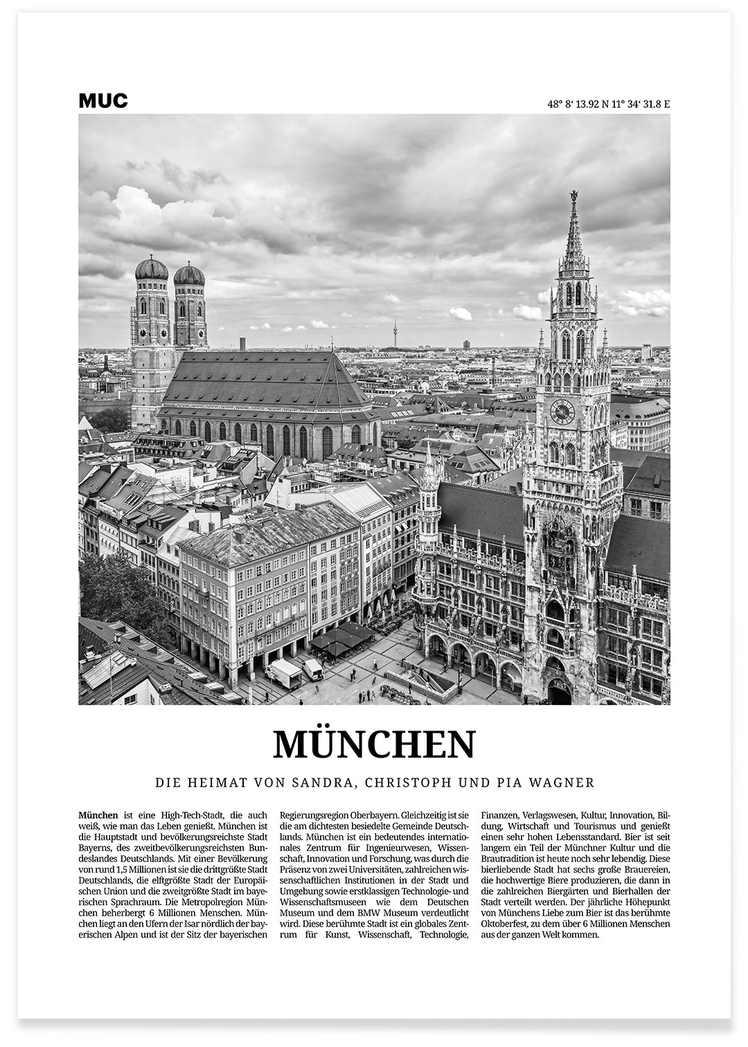 Personalisiertes Poster "München" famwalls