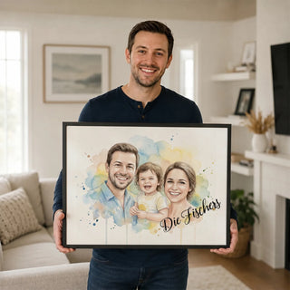 Affiche personnalisée Famille "Aquarelle"
