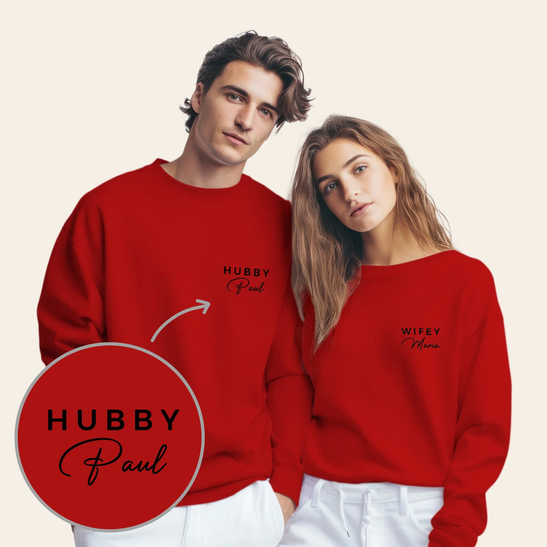 Pull look partenaire personnalisé « Hubby &amp; Wifey »