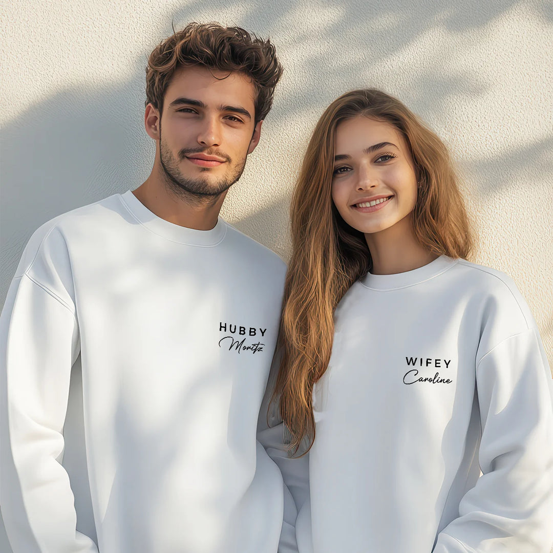 Pull look partenaire personnalisé « Hubby &amp; Wifey »