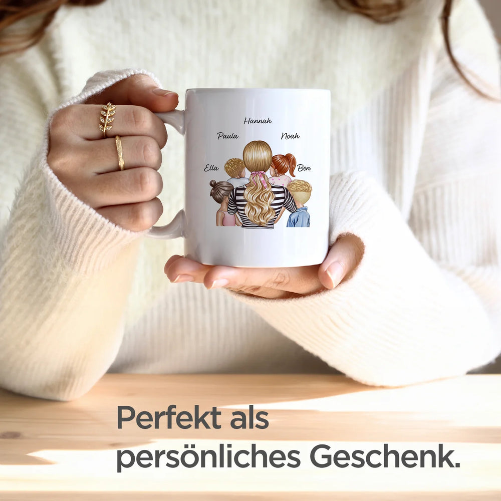 Personalisierte Tasse Muttertag "Comic-Stil" famwalls