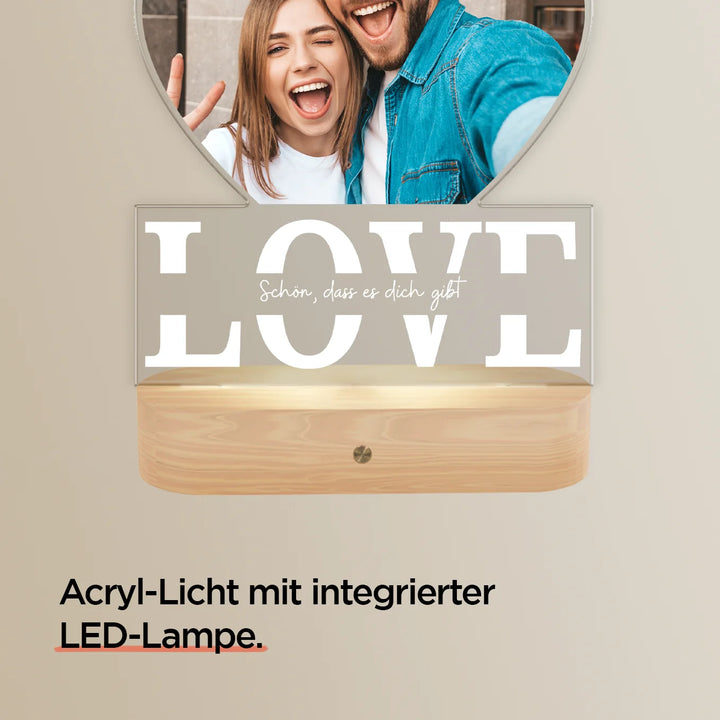 Pesonalisiertes Acryl-Licht "Liebe" | Nachtlicht, Dekolicht, Glowlight