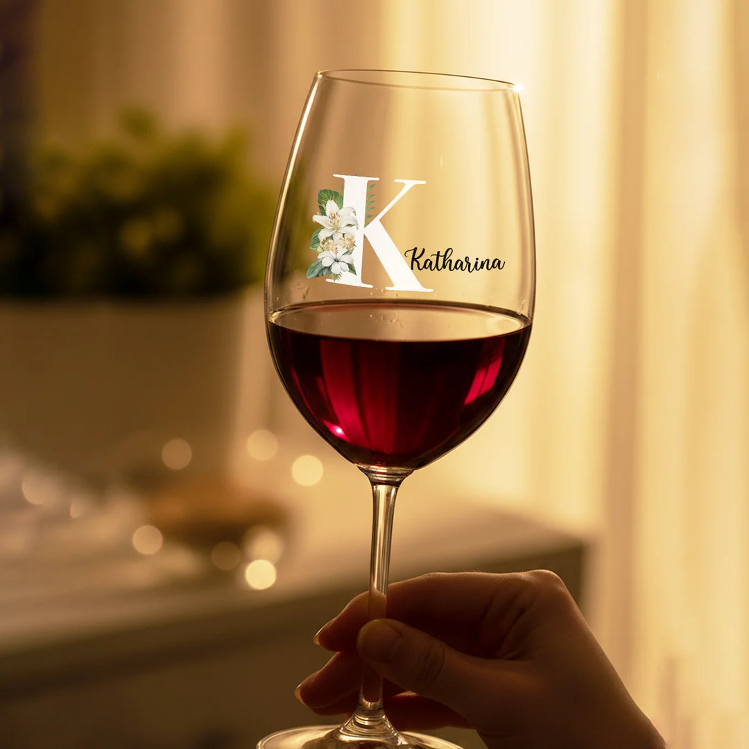 Verre à vin personnalisé « Prénom & Initiale »