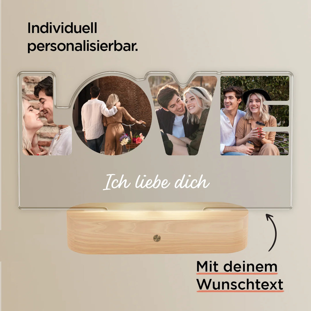 Personalisiertes Acryl-Licht ''Love'' | Nachtlicht, Dekolicht, Glowlight