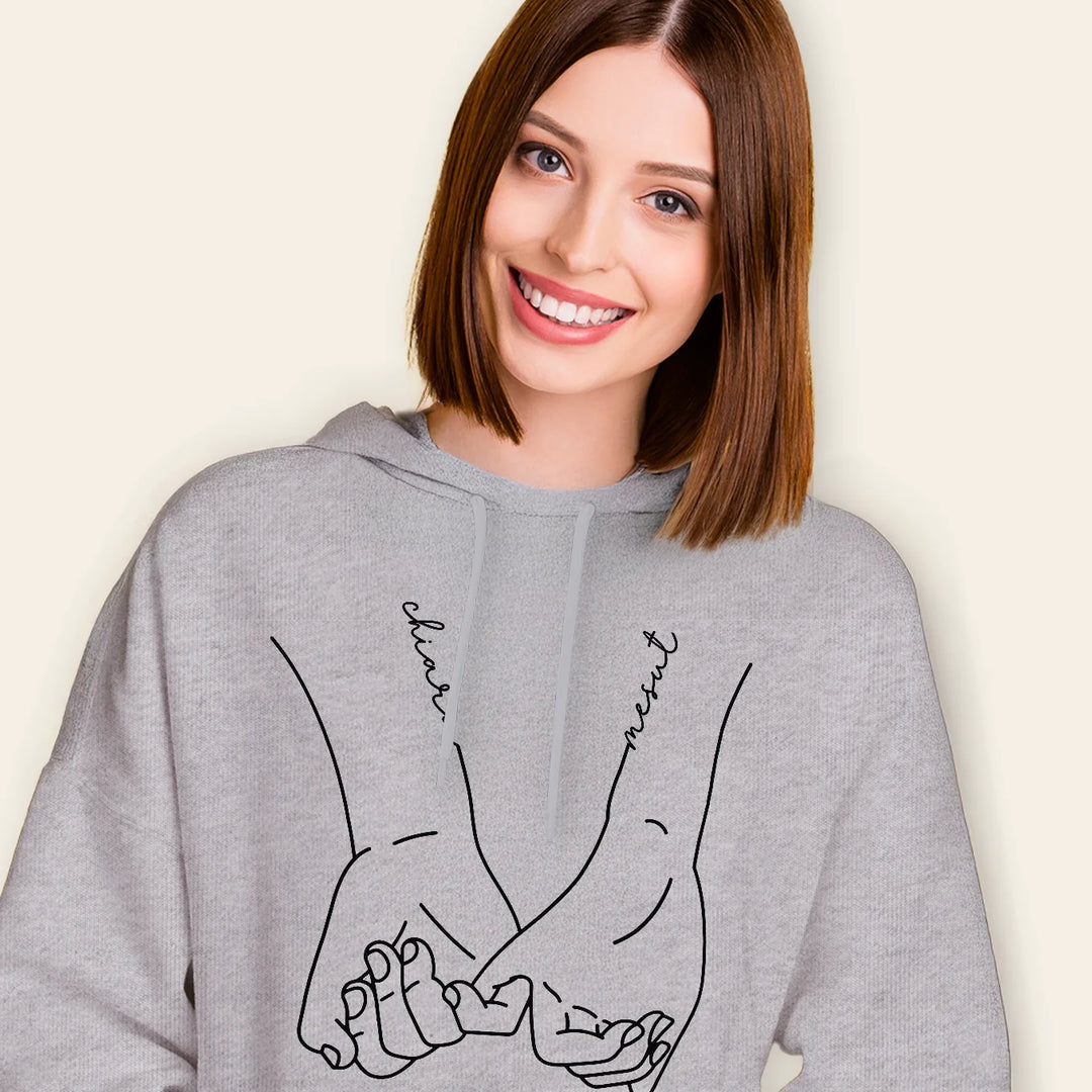 Personalisierter Hoodie "Holding Hands"