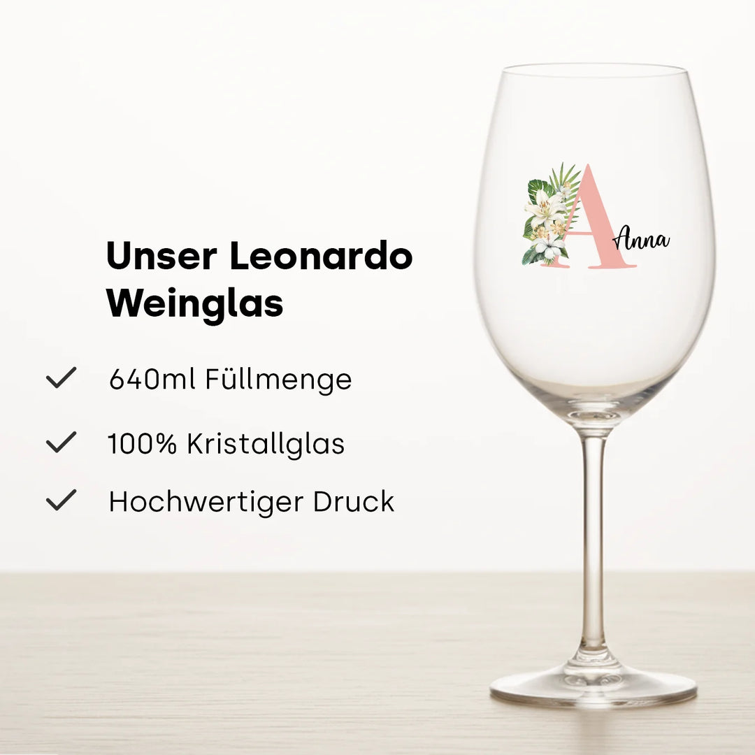 Verre à vin personnalisé « Prénom & Initiale »