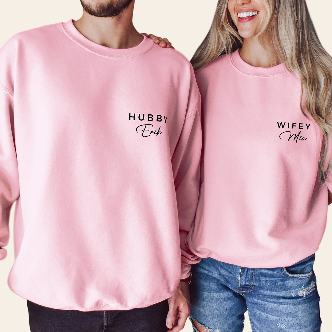 Pull look partenaire personnalisé « Hubby &amp; Wifey »