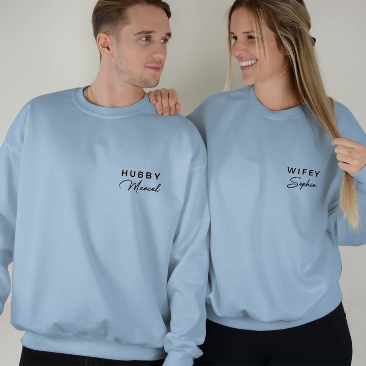 Pull look partenaire personnalisé « Hubby &amp; Wifey »