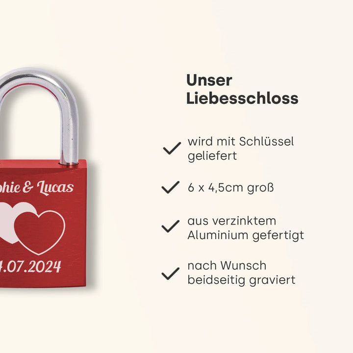 Personalisiertes Liebesschloss "Ewige Liebe"