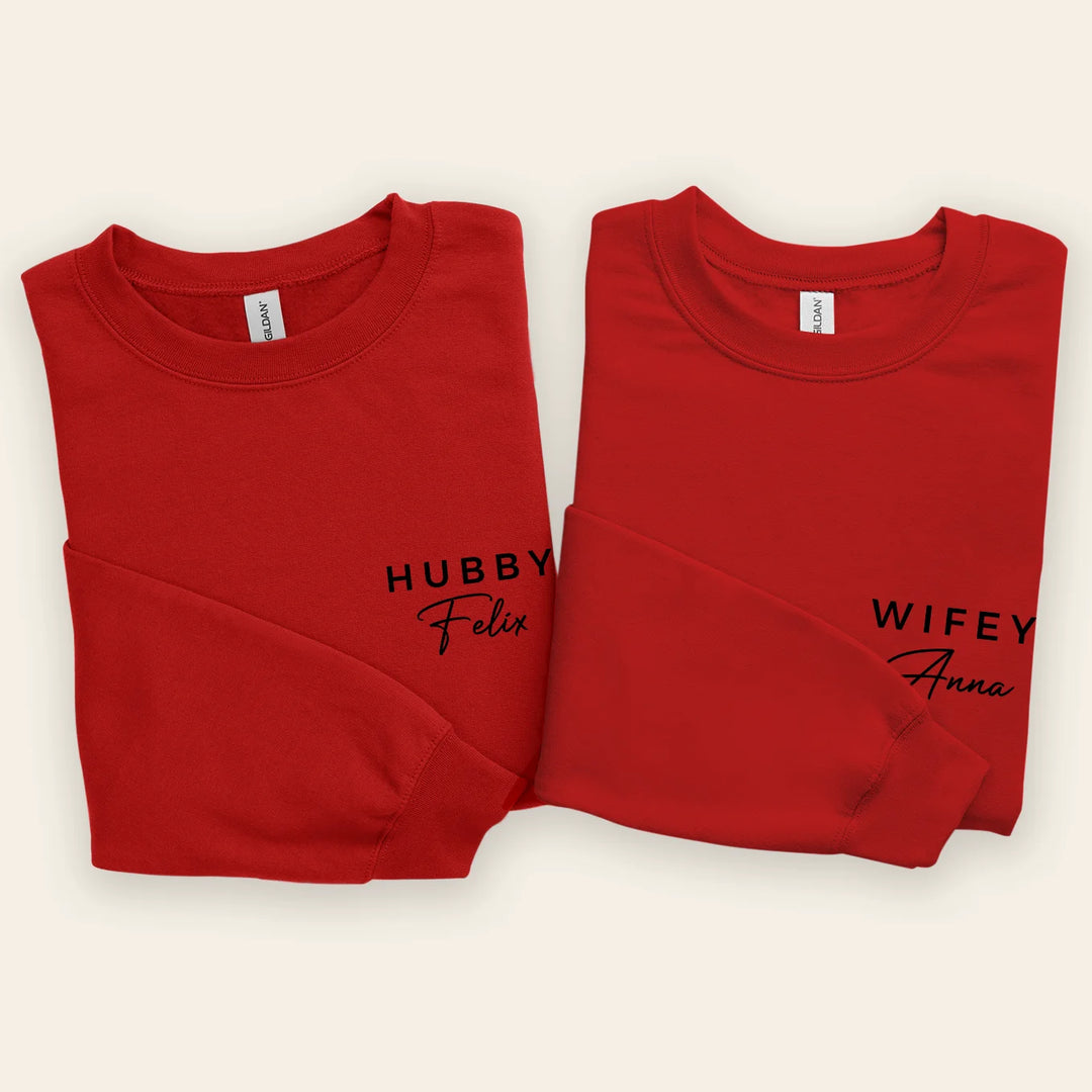 Pull look partenaire personnalisé « Hubby &amp; Wifey »