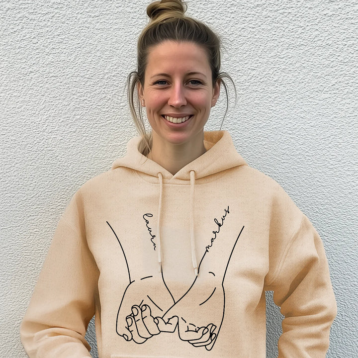 Personalisierter Hoodie "Holding Hands"