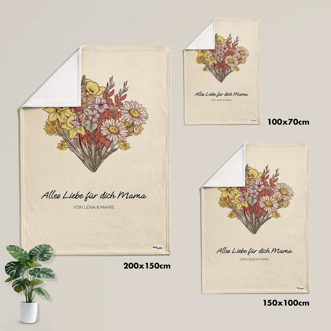 Couverture personnalisée ''Bouquet de fleurs''