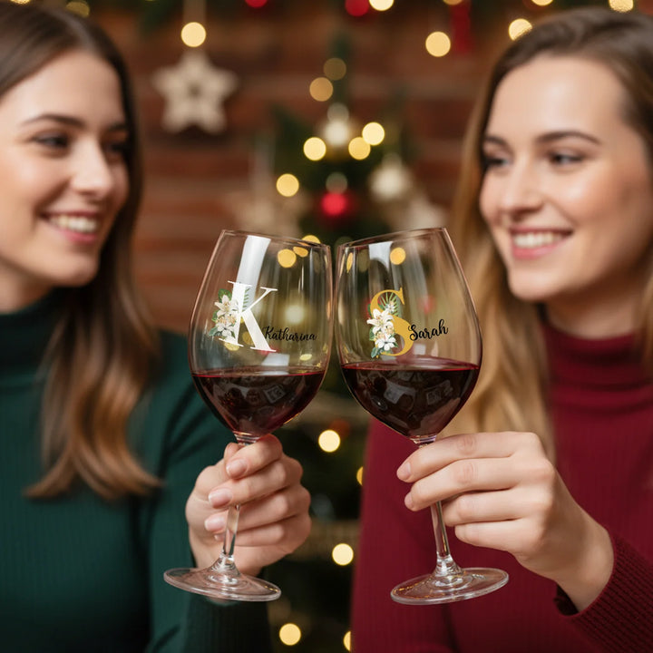 Verre à vin personnalisé « Prénom & Initiale »