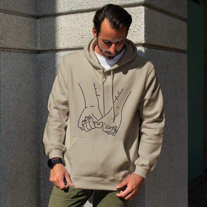 Personalisierte Partnerlook Hoodies "Hand in Hand"