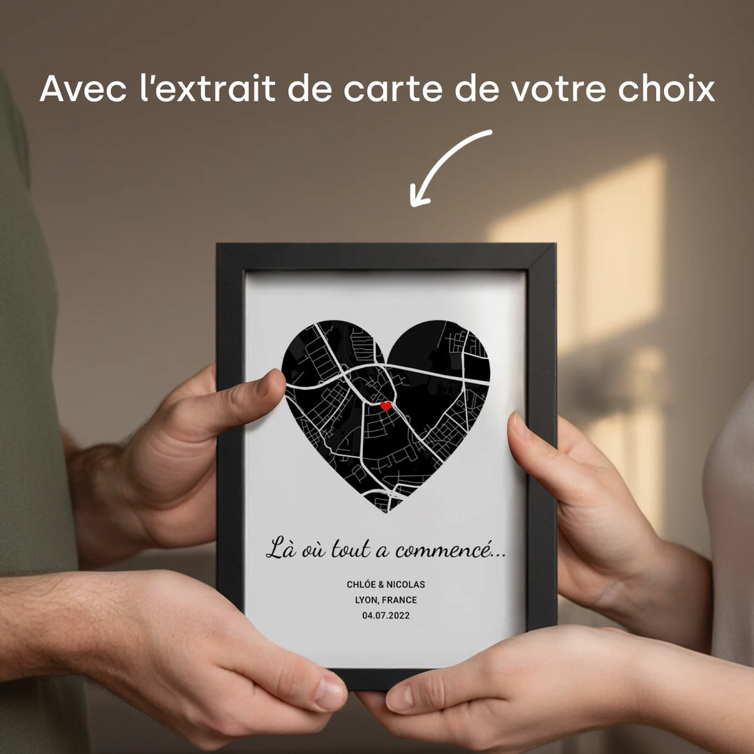 Cadre LED personnalisé « Là où tout a commencé »