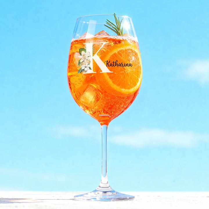 Verre à vin personnalisé « Prénom & Initiale »