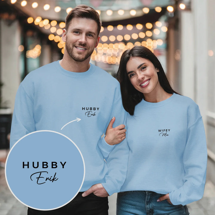 Pull look partenaire personnalisé « Hubby &amp; Wifey »