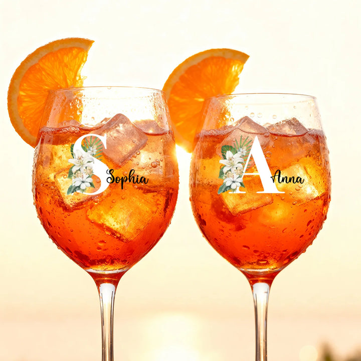 Verre à vin personnalisé « Prénom & Initiale »