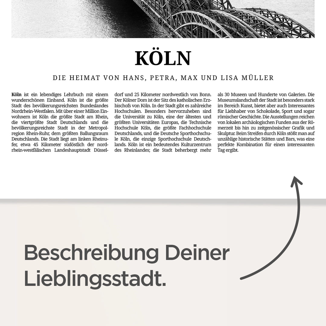 Personalisiertes Poster "Köln" famwalls