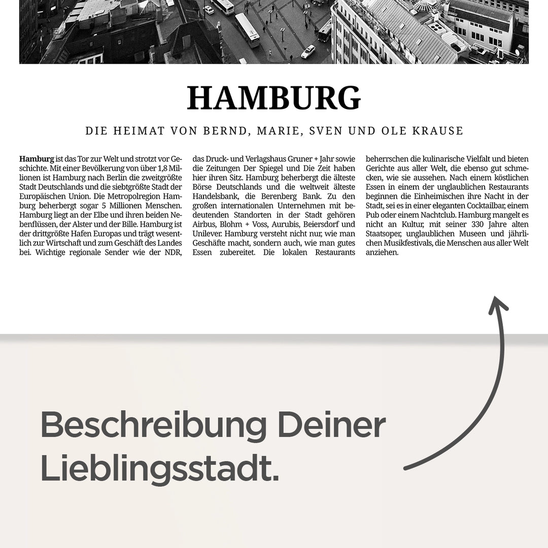 Personalisiertes Poster "Hamburg" famwalls