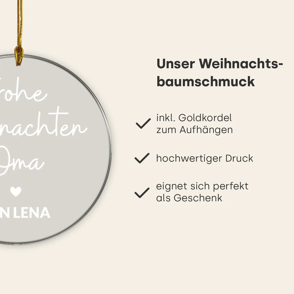 ''Dein Text'' Weihnachtsanhänger famwalls