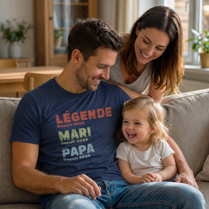 T-shirt personnalisé "Papa Légende"