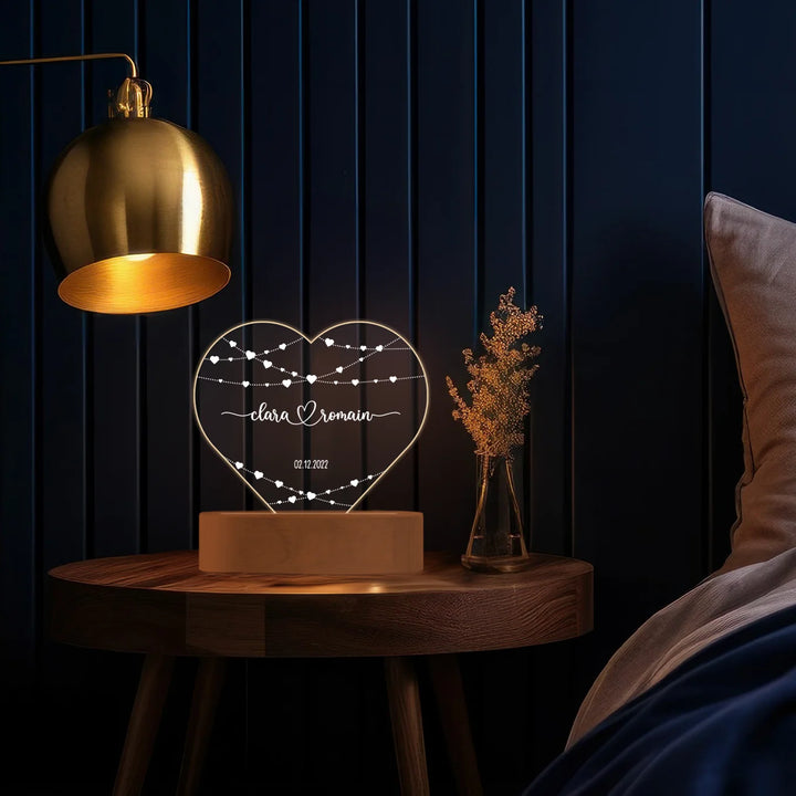 Veilleuse cœur personnalisée en acrylique « Cœur »