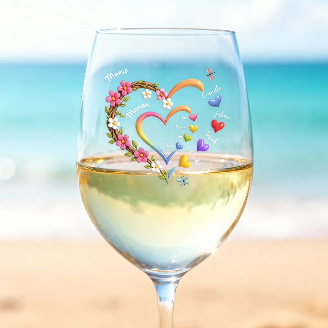 Verre à vin personnalisé “Maman / Mamie”