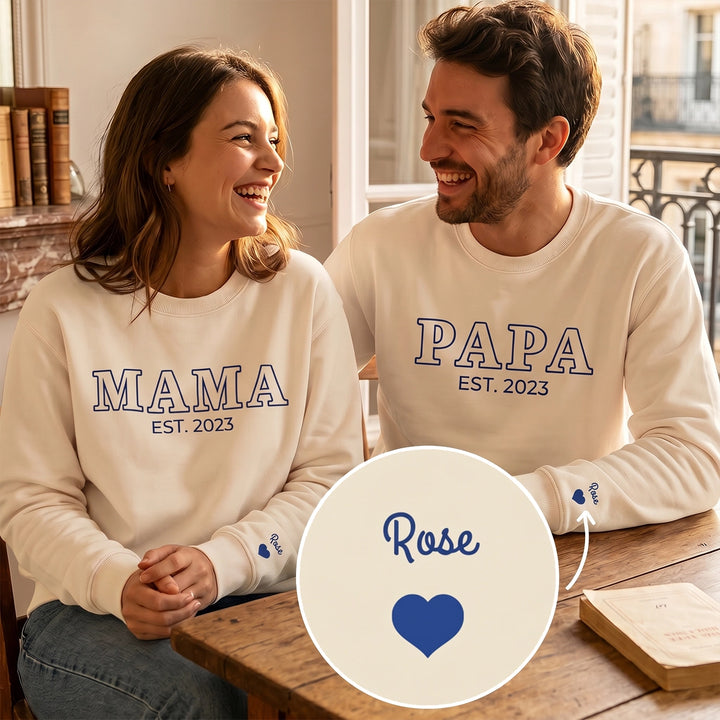 Sweat personnalisé en duo "Parents"