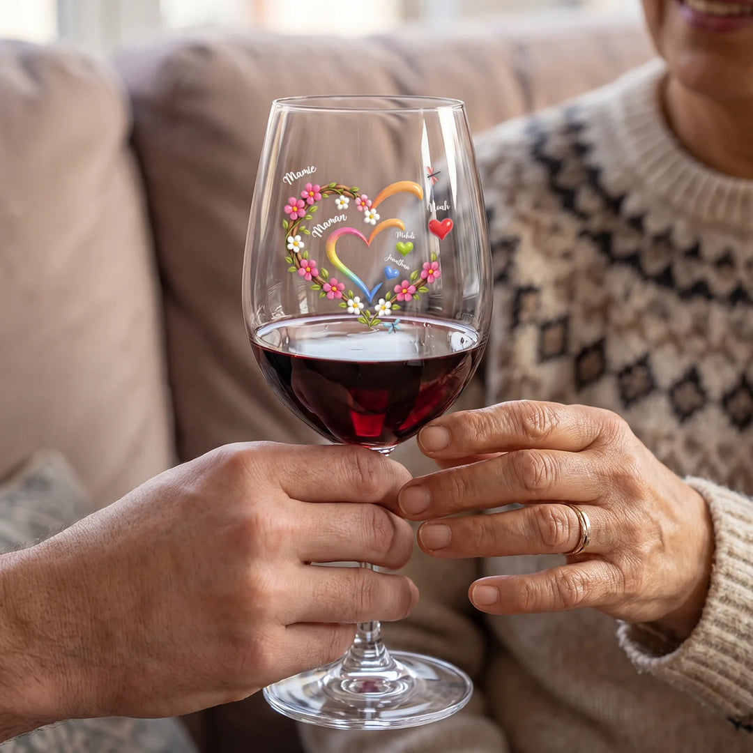Verre à vin personnalisé “Maman / Mamie”