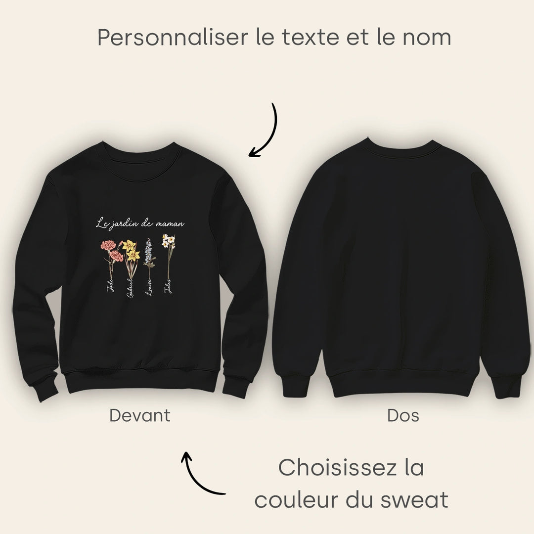 Sweat personnalisé "Le Jardin de Maman"