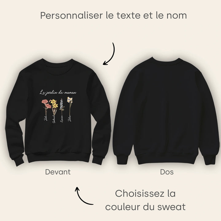 Sweat personnalisé "Le Jardin de Maman"