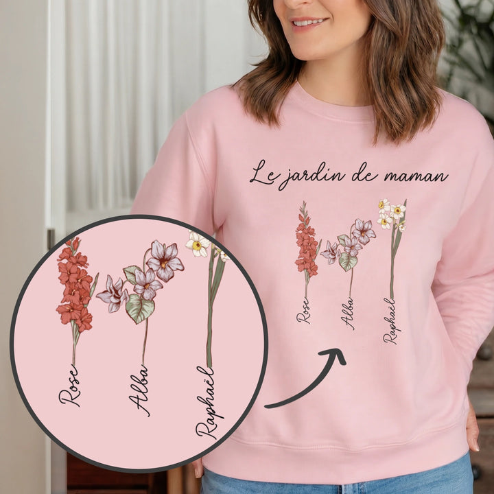Sweat personnalisé "Le Jardin de Maman"