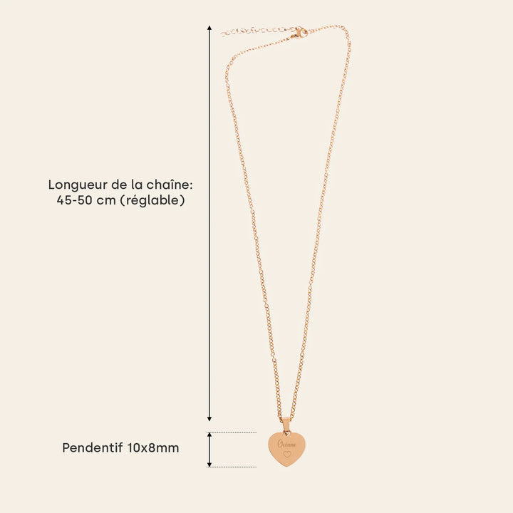 Collier personnalisé cœur "Maman"