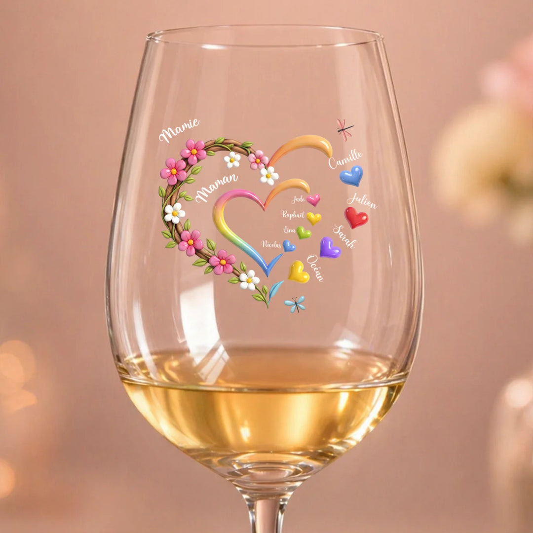 Verre à vin personnalisé “Maman / Mamie”