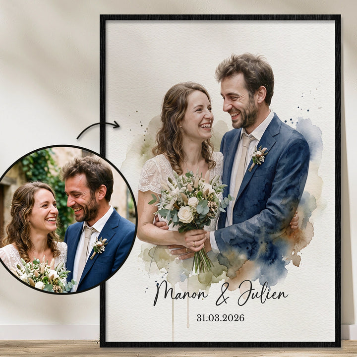 Poster personnalisé "Mariage Aquarelle"