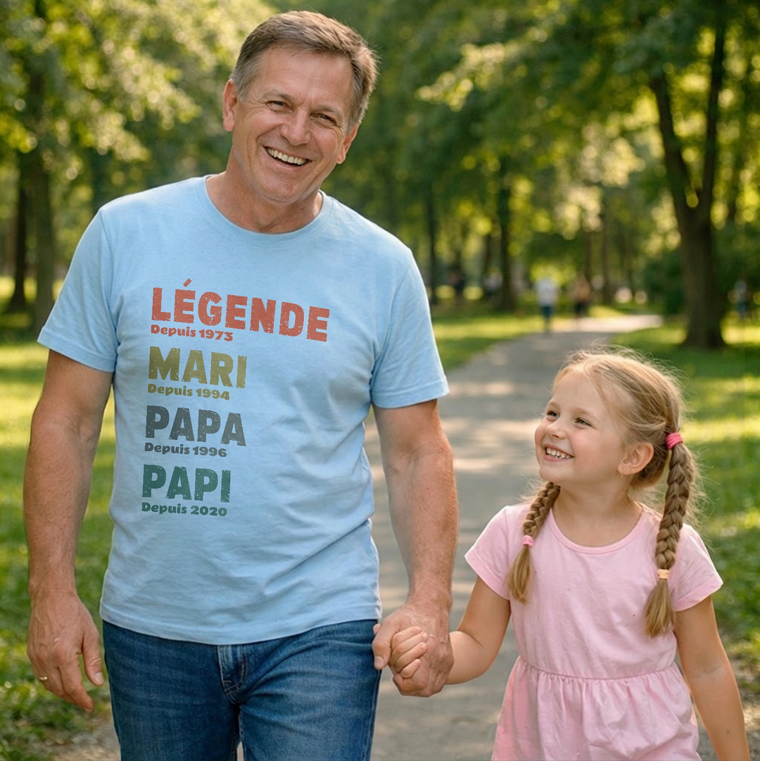 T-shirt personnalisé "Papa Légende"