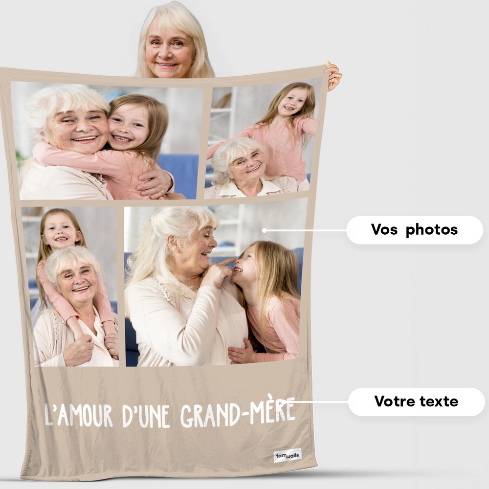 Plaid Photo Personnalisé « Grand-mère » - famwalls, market_france