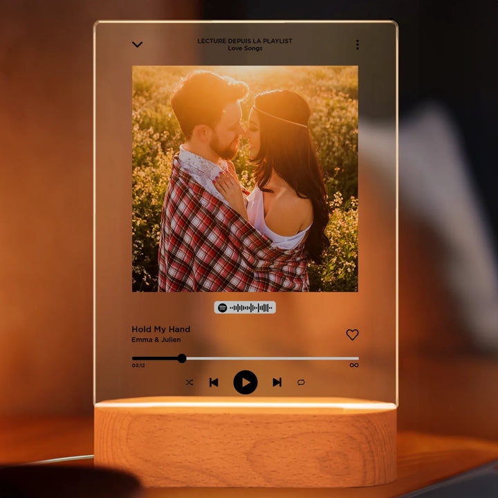 Lumière acrylique personnalisée « Chanson préférée » – Veilleuse