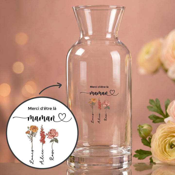 Vase personnalisée "Fleurs pour Maman"