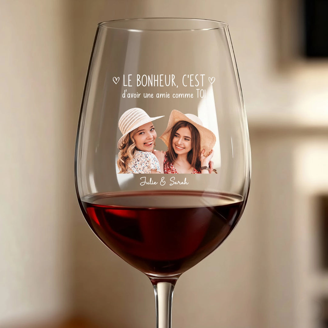 Verre à vin personnalisé "Meilleurs Amis"