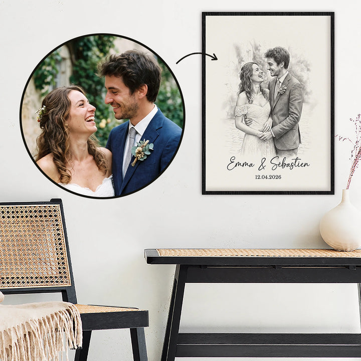 Poster personnalisé "Mariage Aquarelle"