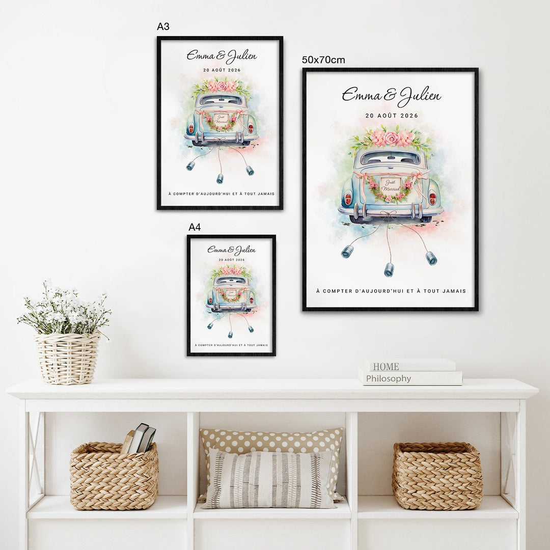 Affiche personnalisée « Vive les mariés » - famwalls, market_france