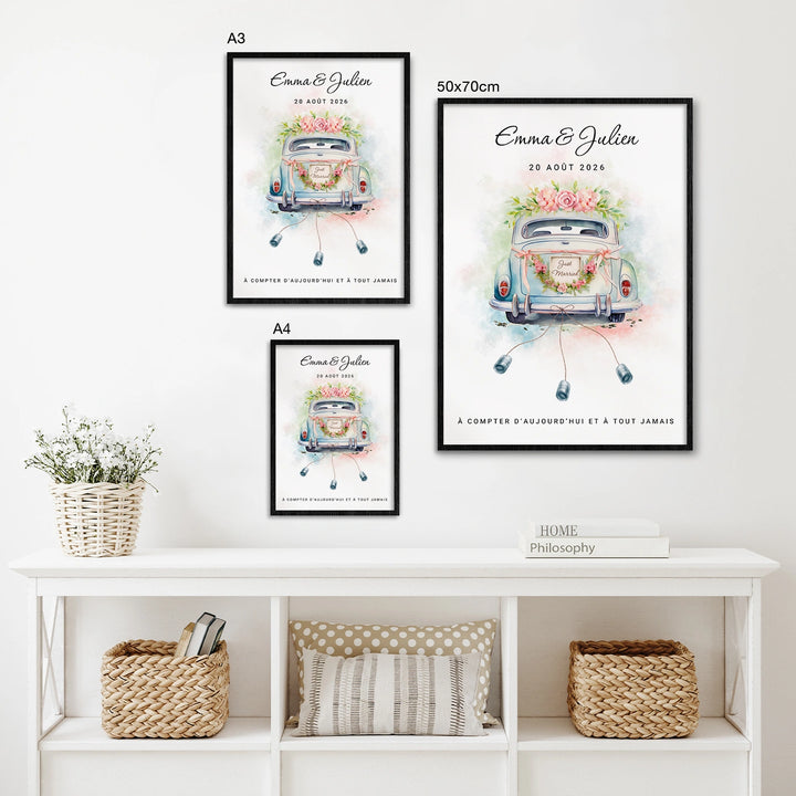 Affiche personnalisée « Vive les mariés » - famwalls, market_france