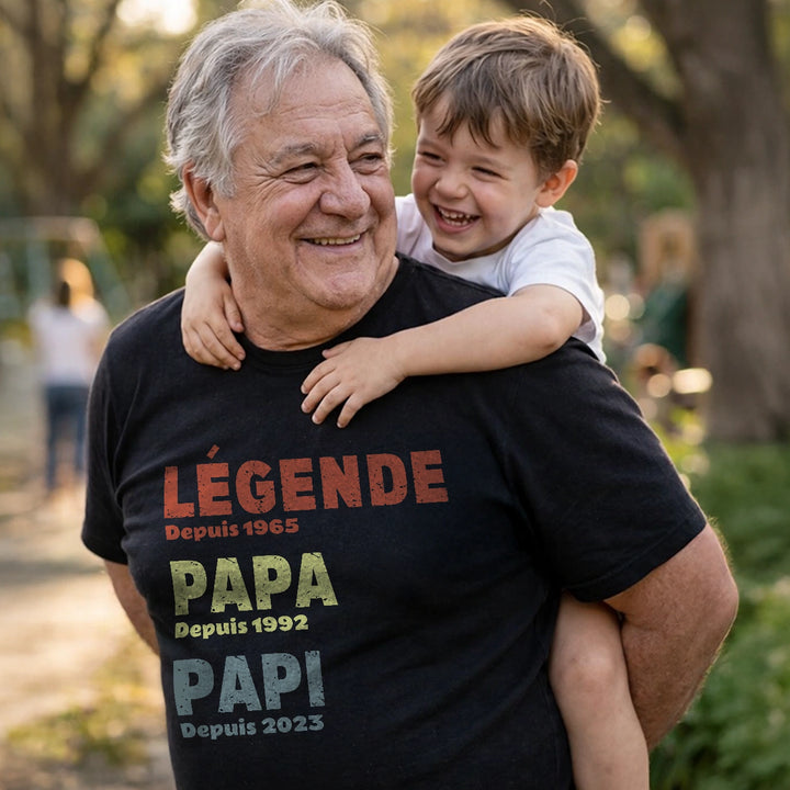 T-shirt personnalisé "Papa Légende"