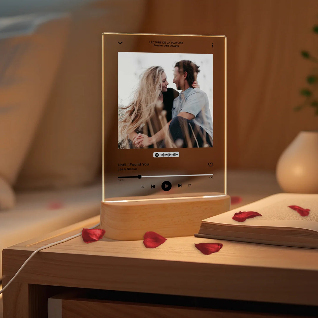 Lumière acrylique personnalisée « Chanson préférée » – Veilleuse
